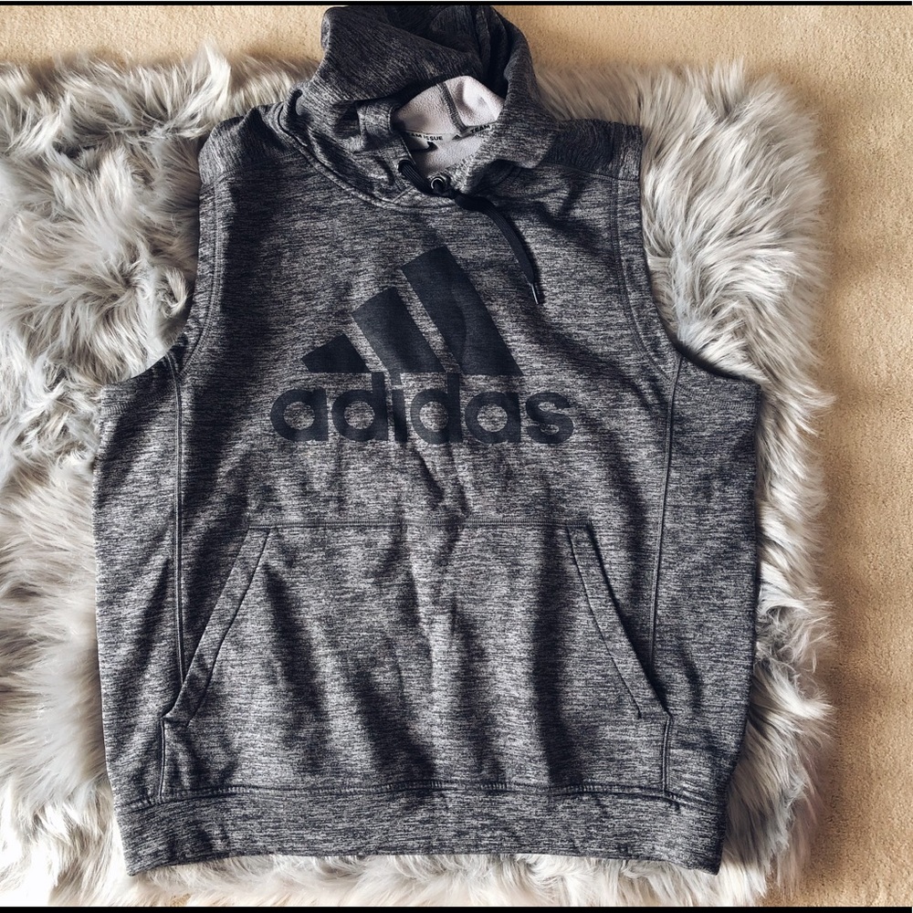 Adidas men’s muscle hoodie size XL, grey
